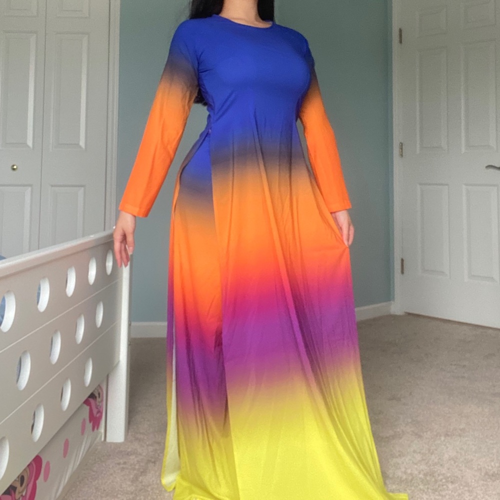 ✨Vietnamese Ao Dai Dress Ombre Formal Gown